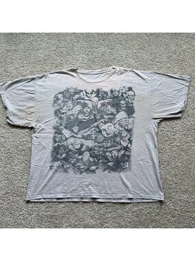 Vintage Y2K Marvel Comics Characters T-Shirt Big Print MCU Avengers X-Men